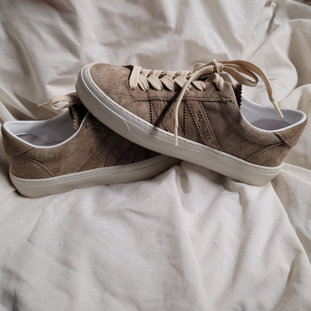 Moncler Monoco M Suede Sneakers in Beige - Picture 6 of 16